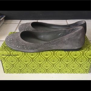 Gianni Bini Gray Suede Rhinestone Flats - SZ 7